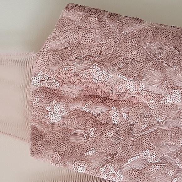 BCBGMaxAzria Women's Abigail Dusty Pink Lace Sequin Mini Dress- Size 2 - Picture 5 of 17